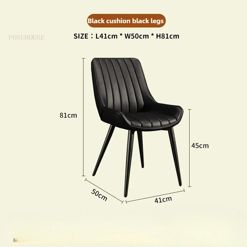 Modern Minimalist Backrest Dining Chairs Nordic Home Restaurant Furniture Light Luxury Leather Dressing Chair