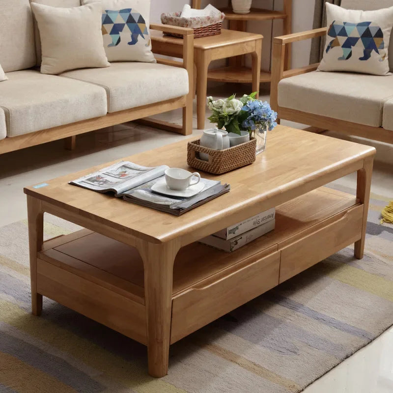 Writing Decoration Coffee Table Wood Luxury Bedroom Designer Side Table Drawers Standing Mesas Bajas Living Room Furniture
