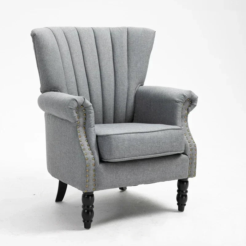 Tufted Armchair Velvet Lounge Wing Chair Fauteuil Salon Vintage Wingback Chair for Living Room Bedroo