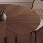 Solid Wood Small round Table French Retro Household Small Apartment Coffee Negotiation Table Walnut Medieval Tulip Dining Table