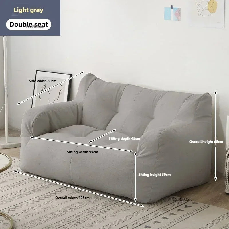 Ljylazy Linen Single Double Minimalist Sofa Leisure Bean Bag Chair Living Room Personality Puffs Sofa Creative Home Furniture