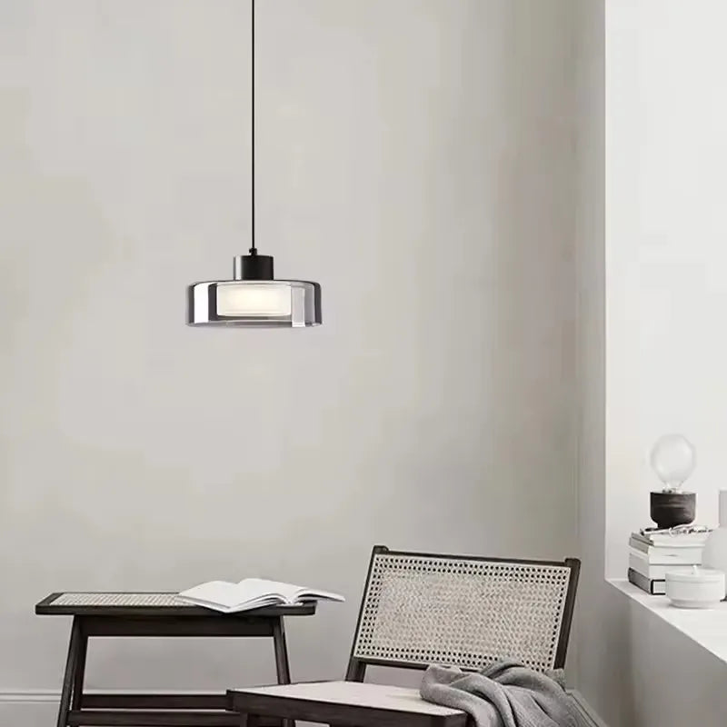 Glass Lampshade Hanging Pendant Lamp for Dining Room Kitchen Bedside Living Room Bedroom Minimalist LED Chandelier Pendant Light