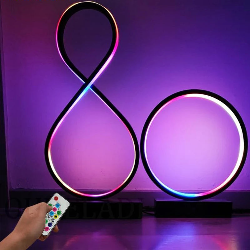 AC110-240V Dimmable LED Ring Table Lamp Bedside Night Light Home Living Room Bedroom Decor Desk Lamp EU/US/AU/UK Plug