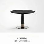 N19 Bamboo Dragonfly Black North American Imported Ash Wood Solid Wood round Dining Table Small Apartment Italian Minimalist Z