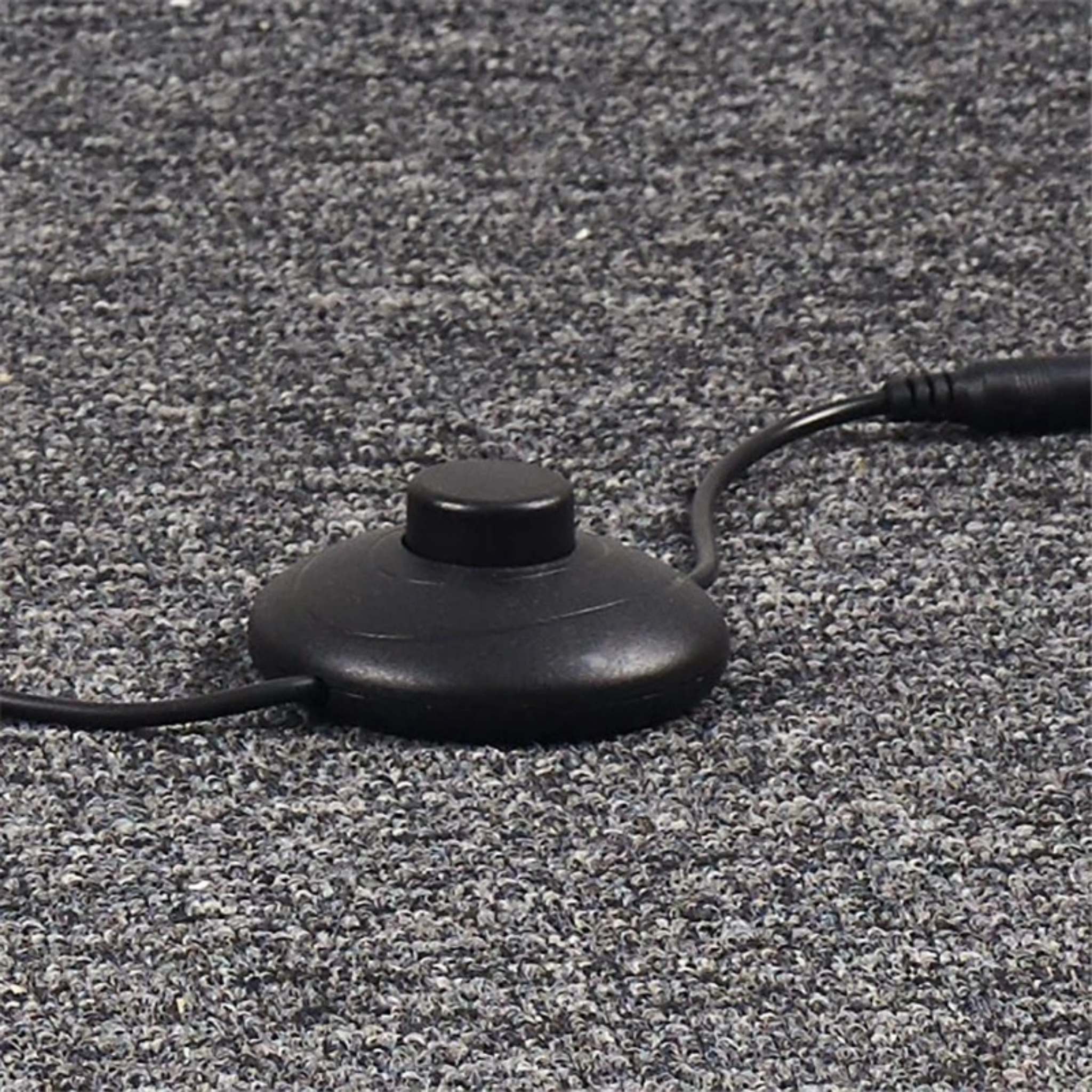 Black finish detail of LED floor lamp switch