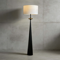 Black Japanese fabric floor lamp