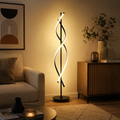 Black spiral RGB LED floor lamp