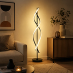 Black spiral RGB LED floor lamp