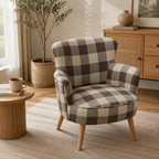 Brown Nordic plaid accent chair