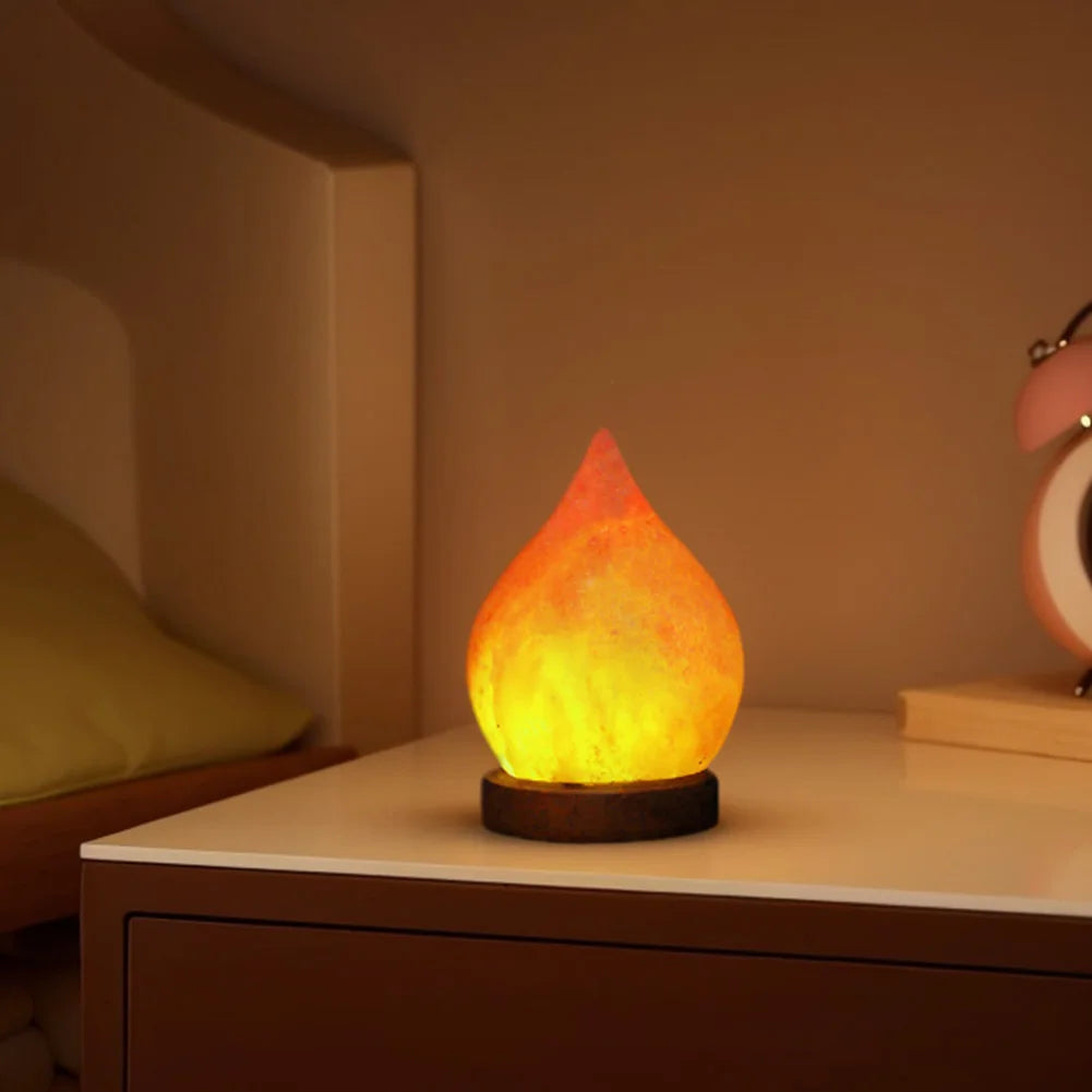 Himalayan Salt Lamp LED Night Light with Base Crystal Salt Rock Lamp LED Atmosphere Lamp Home Bedroom Decoration