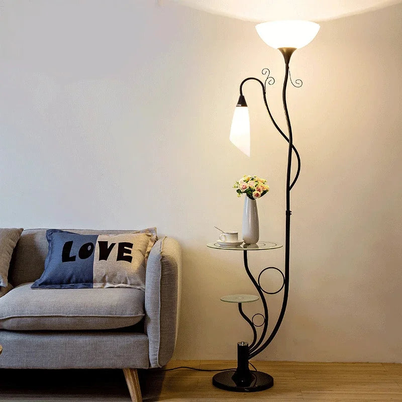 Nordic Modern Floor Lamp LED Flower Tea Table Floor Lamps for Living Room Bedroom Study Desk Lamp Home Decor Standing Lights E27