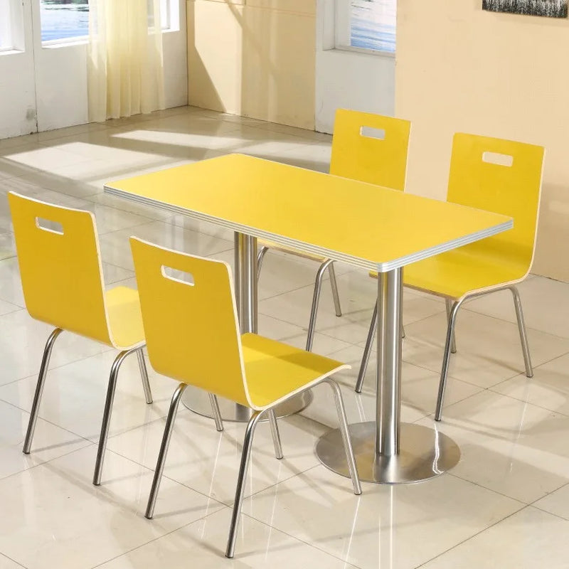 For Fast Food Restaurant Dining Table and Chair Set for Breakfast Snack Burger Milk Tea Shop High End Catering Staff Canteen