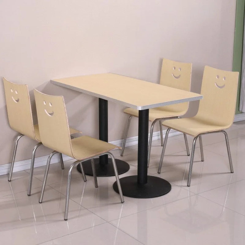For Fast Food Restaurant Dining Table and Chair Set for Breakfast Snack Burger Milk Tea Shop High End Catering Staff Canteen