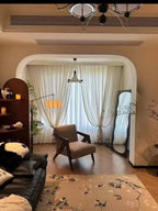 American Style Fabric Armchair with High-Density Sponge Cushionsolid Wood Framecomfortable Living Room Seating for Homebedroom