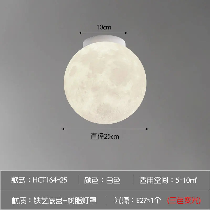 Creative 3D Printing Moon Lights, Modern and Minimalist Hallway Ceiling Lights, Children'S Rooms, Bedrooms, Study Rooms, Living