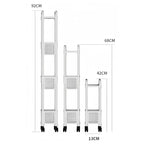 Mobile Shelf with Wheels Narrow Gap Trolley Multi-Layers Storage Rack Kitchen Bathroom 2/3/4 Tiers Storage Trolley Rolling Cart