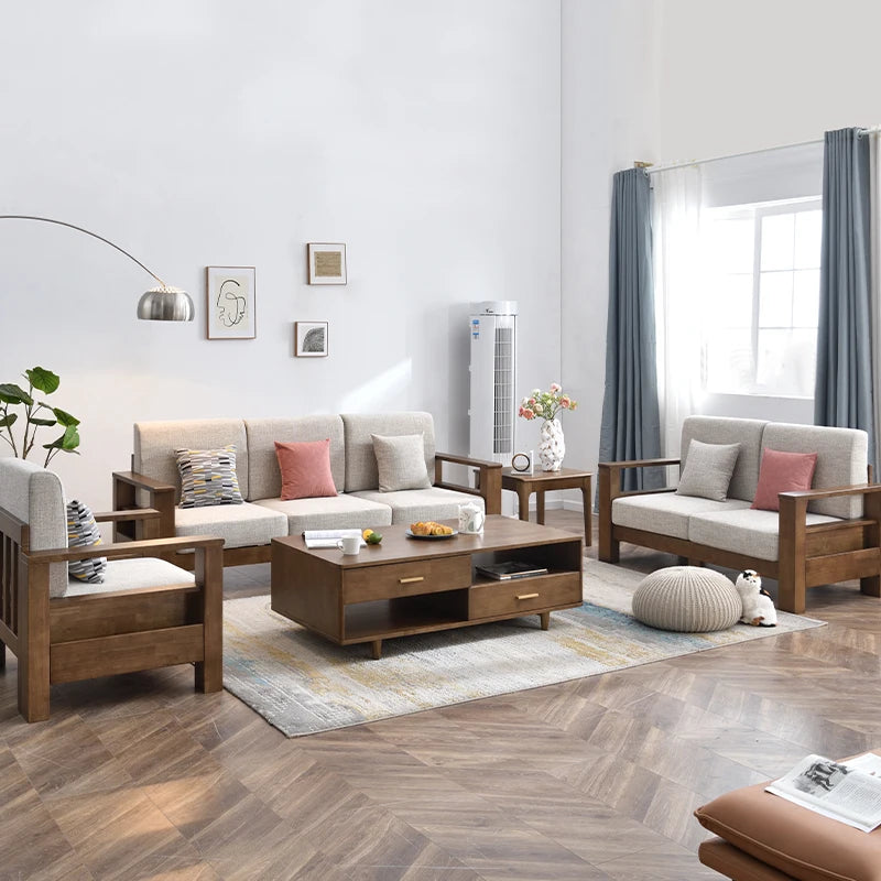 Living Room Sofas Minimalist Large Wooden Daybed Lazy Sofas Lounges Home Furniture