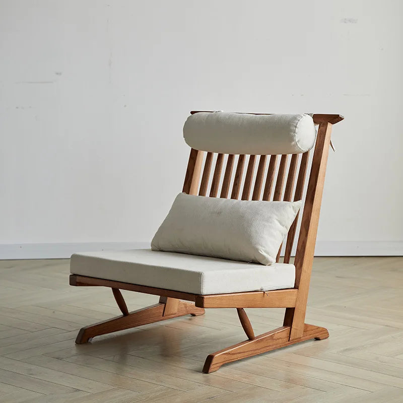 All Solid Wood Sofa Small Apartment Living Room Ash Wood Winter and Summer Single Household Balcony Leisure Chair