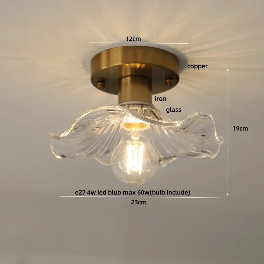 Flush Mount LED Ceiling Light Fixture Bathroom Kitchen Bedroom White Peace Dove Copper Tiffany Glass Plafond Lamp Lamparas