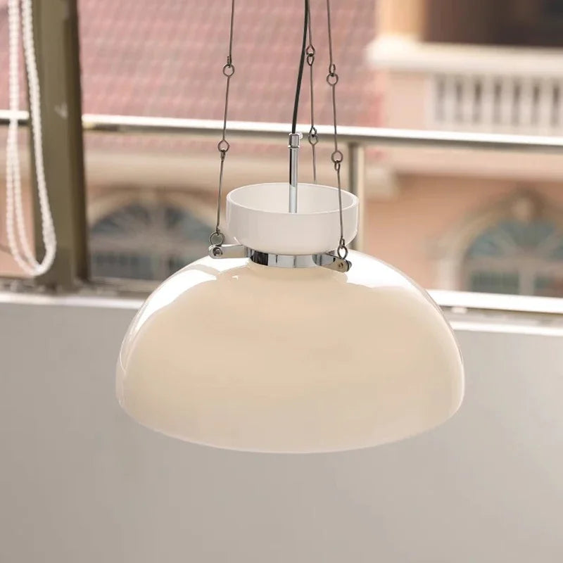Modern Nordic White Simple Glass Pendant Lamp Living Room Restaurant Bedroom Bar Hanging Light Home Decoration Luster Chandelier