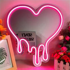 Melting Heart Mirror Neon Sign USB Dimmable LED Neon Lights for Home Bedroom Girl'S Room Party Studio Shop Decor Birthday Gift