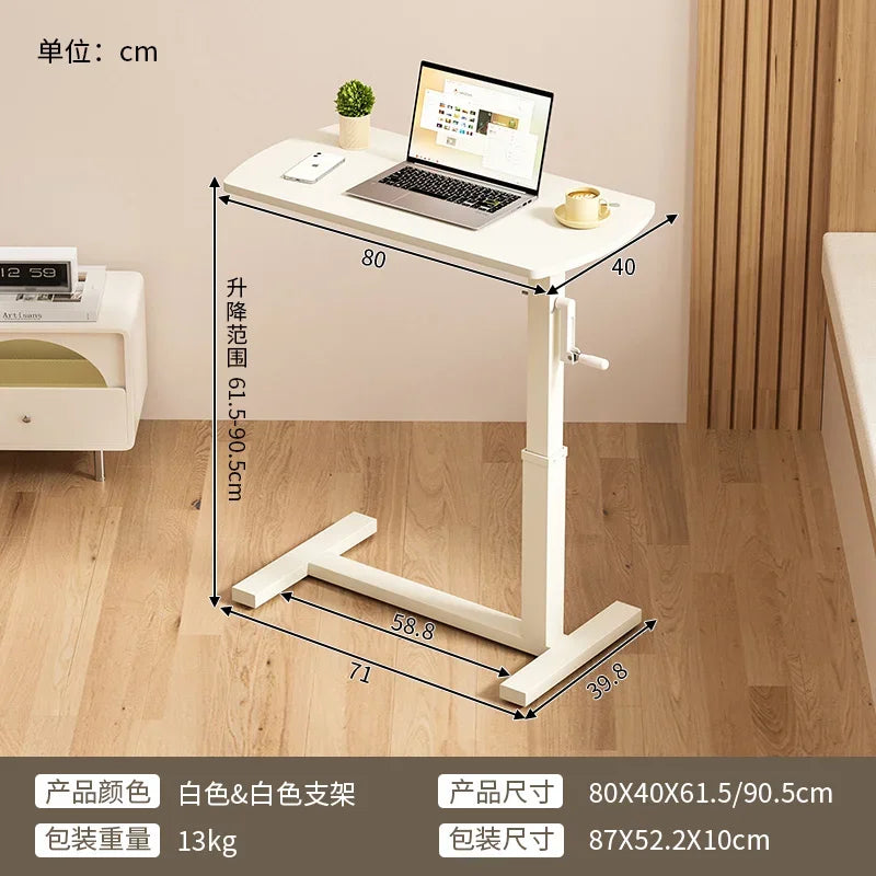 .Lifting Computer Desk Mobile Desk with Wheel Ideal for Home Learning Adjustable Gamer Desk for Adults