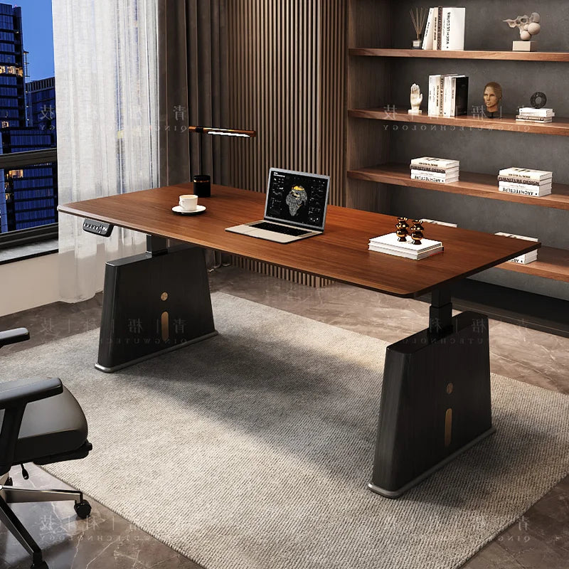 Nordic Solid Wood Smart Electric Desk Frame Multifunctional Office Computer Desk Writing Home Study Table Dual-Motor Desk FYCD