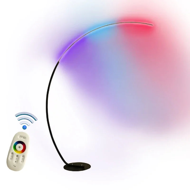 2025 Nordic LED Art Floor Lamps Home Indoor Living Room Black White Floor Lights Dimmable Remote RGB Bedroom Foyer Decor Corner