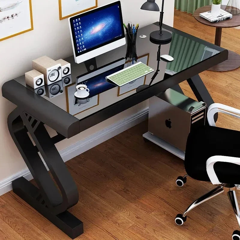 For Tempered Glass Computer Game Desk Computer Desk Student Study/Office Desk 1 Person with 2 People
