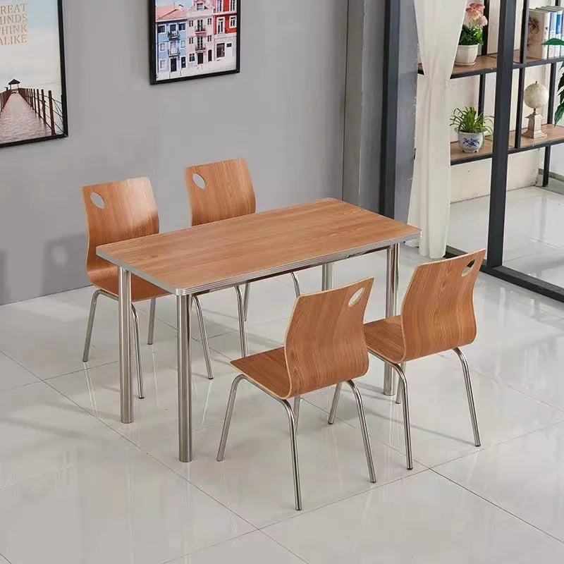 For Fast Food Restaurant Dining Table and Chair Set for Breakfast Snack Burger Milk Tea Shop High End Catering Staff Canteen