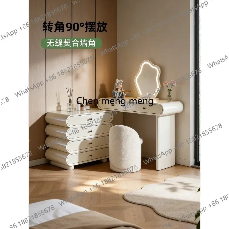 M45 Dresser, Chest, Integrated Italian Light Luxury Bedroom, Retractable Cream Style Small Makeup Table