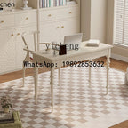 HT Light Luxury Cream Style Solid Desk Small Apartment Home Desk High Sense Retro