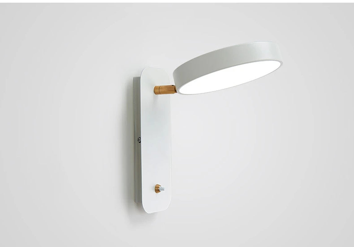 Creative Rotatable with Switch LED Wall Lamp Study Desk Eye Protection Reading Light Nordic Bedroom Bedside Lamp