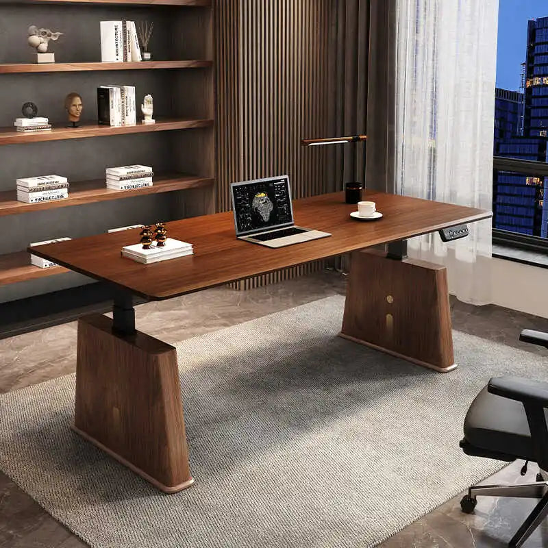 Nordic Solid Wood Smart Electric Desk Frame Multifunctional Office Computer Desk Writing Home Study Table Dual-Motor Desk FYCD