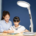 LED Clock Table Lamp USB Chargeable Dimmable Desk Lamp Plug-In LED Light Foldable Eye Protection Reading Night Light