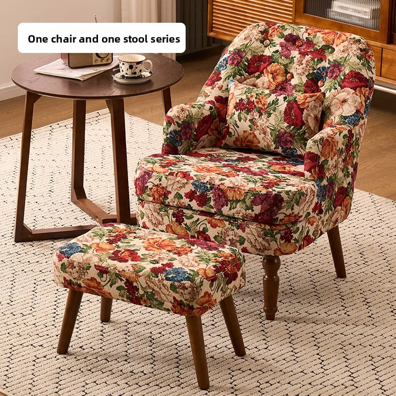 American Retro Sofa Chair Single Casual High-End Comfortable Armchair Ergonomic Balcony Sillas Para Salón Living Room Furniture