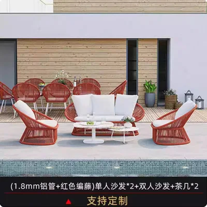 Outdoor Rattan Combination Courtyard Leisure Furniture Hotel Villa B & B Balcony Open-Air Outdoor Waterproof Rattan Chair Sofa