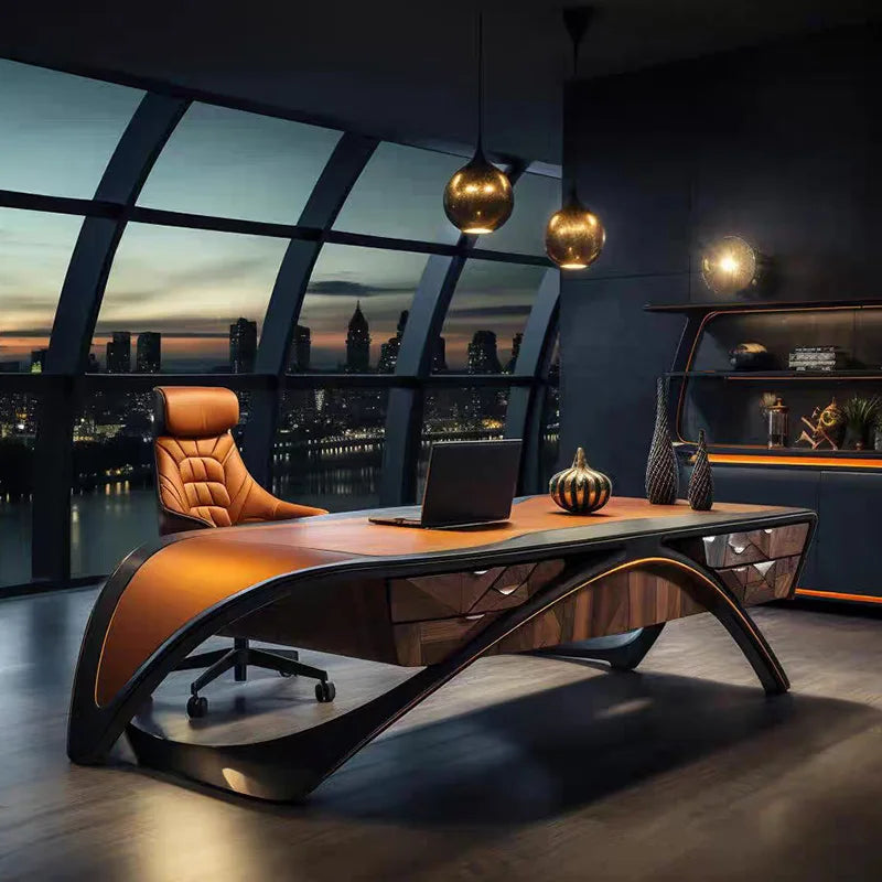 Brown Wood Executive Office Desk Designer Strong Luxury Modern Executive Office Desk Cheap Drawers Tisch Small Spaces Furniture
