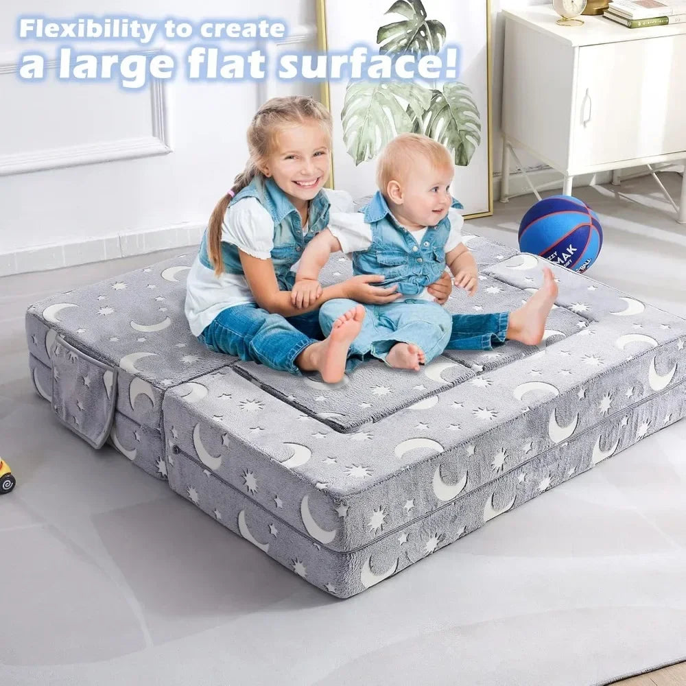 #For Kids Sofa, Illuminated in the Dark Modular Children'S Exploration Sofa, 3-In-1 Folding Children'S Sofa for Toddlers