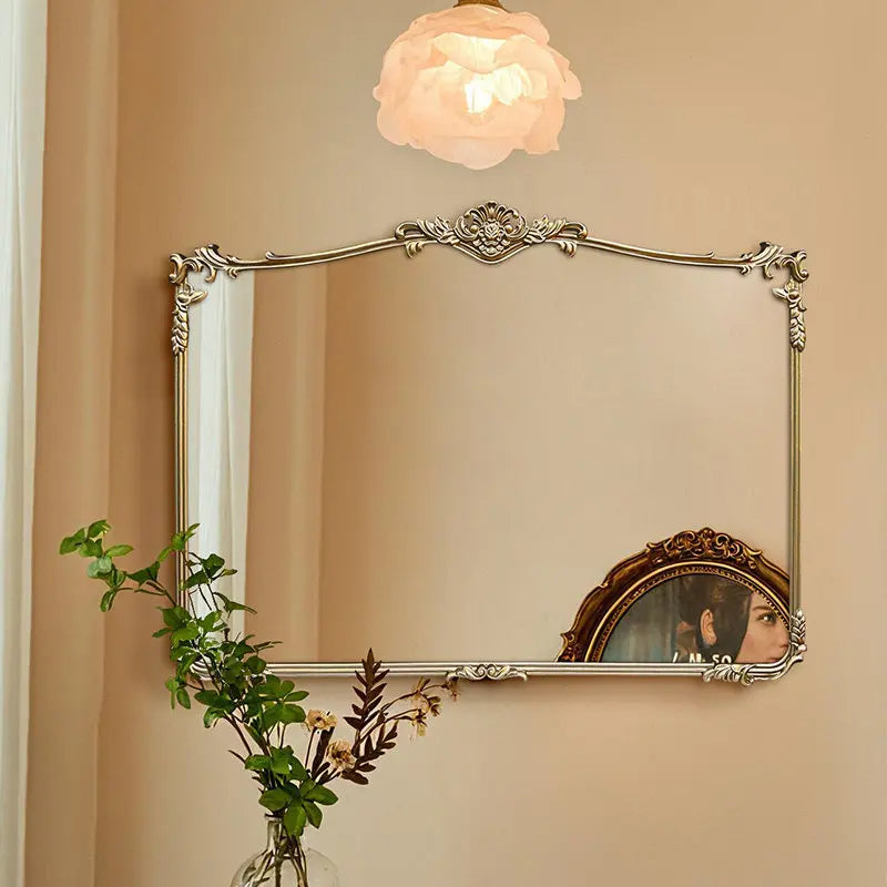 Modern Decoration Mirror Decor Unbreakable Metal Desk Makeup Wall Mirror Decor Art Bedroom Standing Espejos Vintage Home Decor