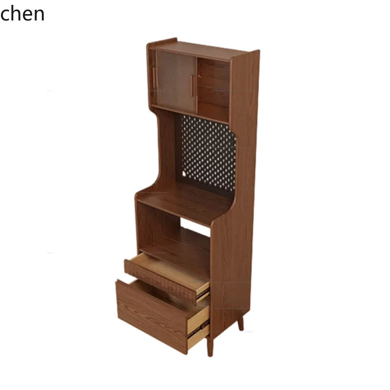 CZ Solid Wood Sideboard Cabinet Storage Small Apartment Kitchen Wall-Mounted Storage Cabinet Tea Cabinet