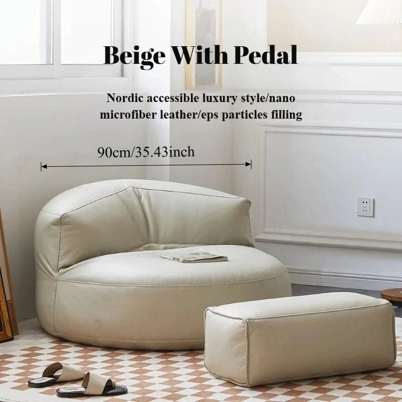 Lazy Sofas Living Room Single Sofa Modern Design Sofa for 1 Person Can Lie down Beanbag Tatami Thickened Leather Home Furniture