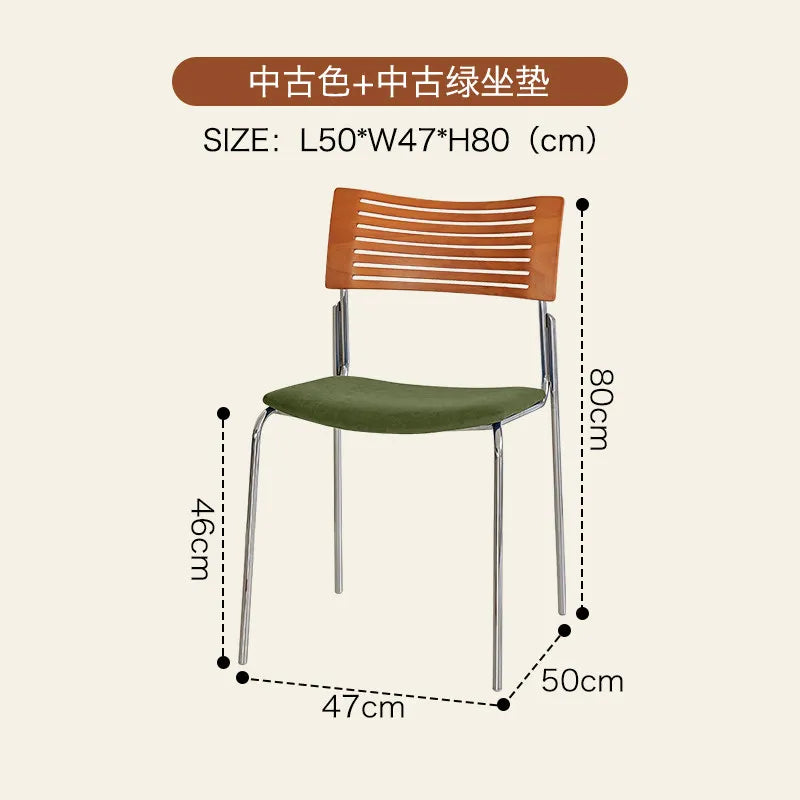 Modern Style Dining Chair Retro Solid Wood Armless Kitchen Seats Vintage Accent Chairs Rustic Decor Furniture