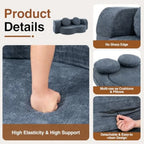 77" Convertible Folding Sofa Bed with 2 Pillows, Full Size Sleeper Boneless Futon Sofa, Loveseat Floor Couch Memory Foam, 2-In-