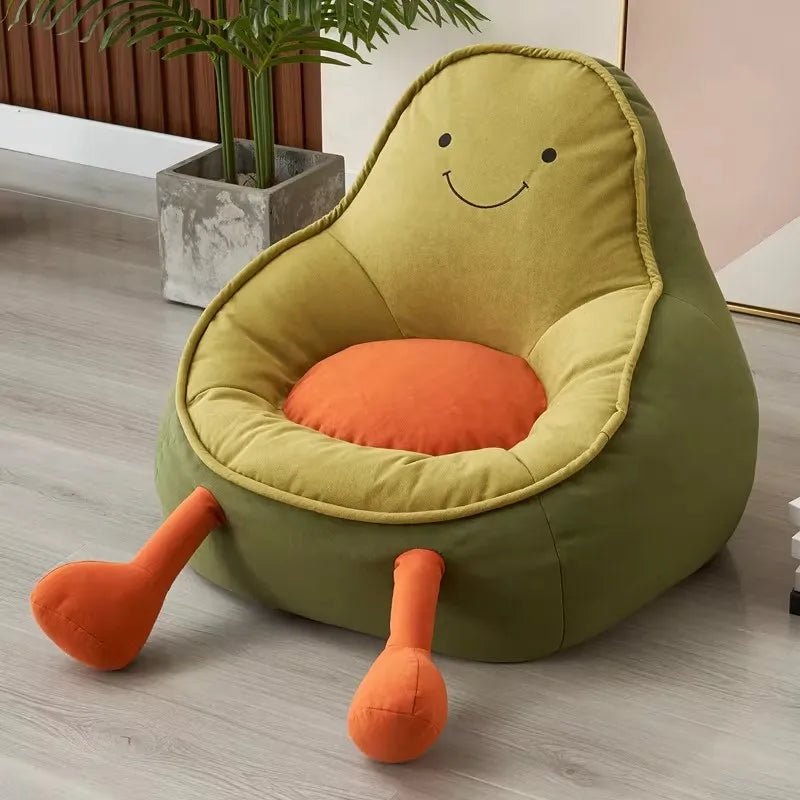 2026 New Cartoon Avocado Eggplant Penguin Children'S Bean Bag Floor Cushion Backrest Chair Lazy Sofa Home Decorative Pad