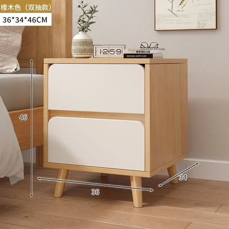 Bedside Table Nightstand Furniture Bedroom Storage Drawers Cabinet Wooden Modern Small End Side Tables Home Muebles Drawer Chest