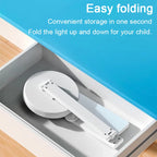 LED Clock Table Lamp USB Chargeable Dimmable Desk Lamp Plug-In LED Light Foldable Eye Protection Reading Night Light