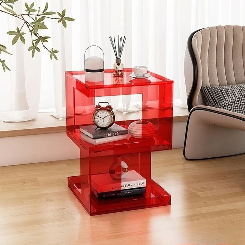 Acrylic Transparent Storage Rack, Simple Bedroom Rack, Bedside Table, Coffee Table