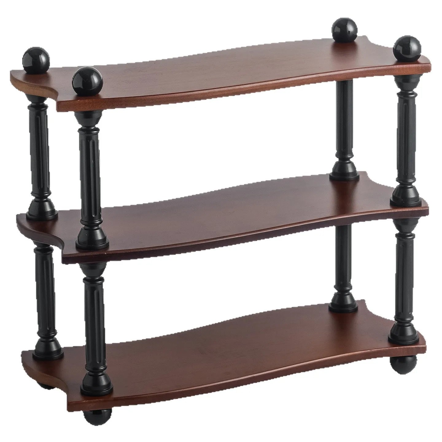 Three-Layer High-Value Desktop Retro Cup Holder with a Medieval Style Solid Wood Shelf
