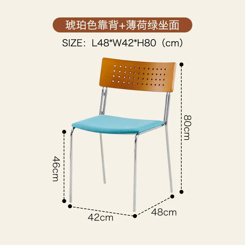 Modern Style Dining Chair Retro Solid Wood Armless Kitchen Seats Vintage Accent Chairs Rustic Decor Furniture